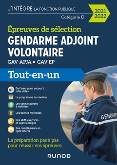 Couverture de l’ouvrage Epreuves de sélection Gendarme adjoint volontaire 2021 - GAV APJA - GAV EP