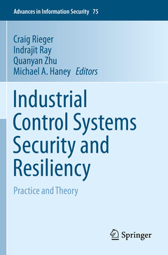 Couverture de l’ouvrage Industrial Control Systems Security and Resiliency