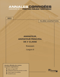 Couverture de l’ouvrage Animateur, animateur principal de 2e classe 2021 Concours 