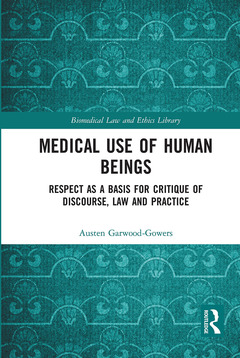 Cover of the book Medical Use of Human Beings