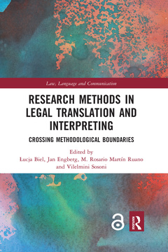 Couverture de l’ouvrage Research Methods in Legal Translation and Interpreting
