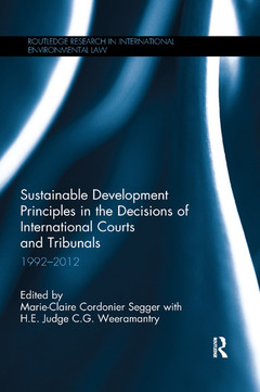 Couverture de l’ouvrage Sustainable Development Principles in the Decisions of International Courts and Tribunals