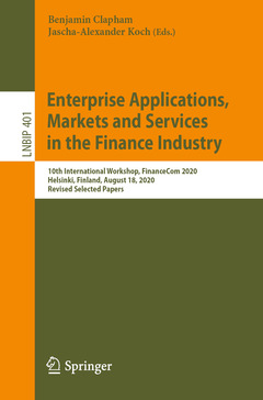 Cover of the book Enterprise Applications, Markets and Services in the Finance Industry