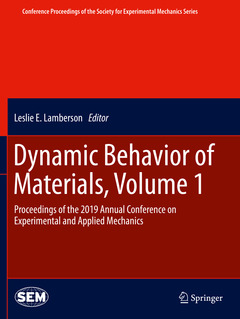 Couverture de l’ouvrage Dynamic Behavior of Materials, Volume 1