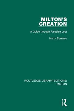Couverture de l’ouvrage Milton's Creation
