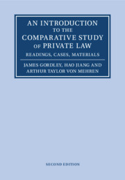 Couverture de l’ouvrage An Introduction to the Comparative Study of Private Law