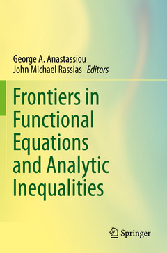 Couverture de l’ouvrage Frontiers in Functional Equations and Analytic Inequalities