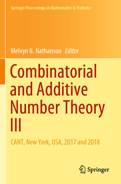 Couverture de l’ouvrage Combinatorial and Additive Number Theory III