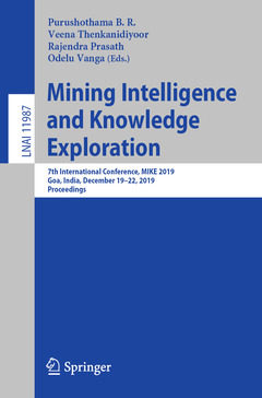 Couverture de l’ouvrage Mining Intelligence and Knowledge Exploration