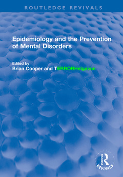 Couverture de l’ouvrage Epidemiology and the Prevention of Mental Disorders