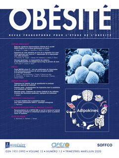Couverture de l’ouvrage Obésité. Vol. 15 N° 1-2 - Mars-Juin 2020
