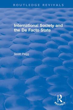 Couverture de l’ouvrage International Society and the De Facto State