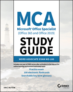 Couverture de l’ouvrage MCA Microsoft Office Specialist (Office 365 and Office 2019) Study Guide
