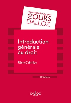Cover of the book Introduction générale au droit. 14e éd.