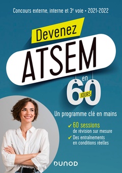 Couverture de l’ouvrage Devenez ATSEM en 60 jours - 2021-2022