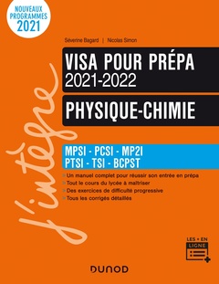 Couverture de l’ouvrage Physique-Chimie - Visa pour la prépa 2021-2022