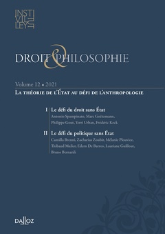 Couverture de l’ouvrage La théorie de l'Etat au défi de l'anthropologie - Droit & Philosophie - Volume XII