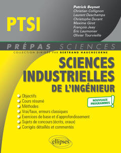 Couverture de l’ouvrage Sciences industrielles de l'ingénieur PTSI - Programme 2021