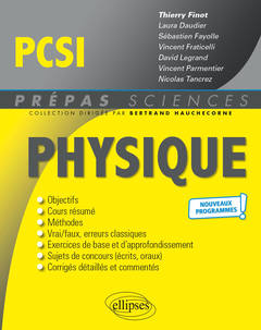 Couverture de l’ouvrage Physique PCSI - Programme 2021