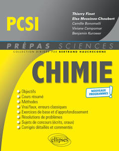Couverture de l’ouvrage Chimie PCSI - Programme 2021
