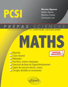Couverture de l’ouvrage Mathématiques PCSI - Programme 2021
