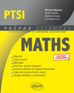 Couverture de l’ouvrage Mathématiques PTSI - Programme 2021