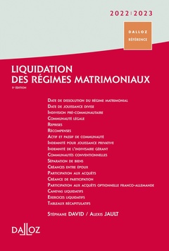 Cover of the book Liquidation des régimes matrimoniaux 2022/2023. 5e éd.