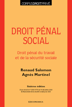 Couverture de l’ouvrage DROIT PENAL SOCIAL, 6ED. - DROIT PENAL DU TRAVAIL ET DE LA SECURITE SOCIALE
