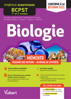 Couverture de l’ouvrage Mémento de Biologie BCPST 1re et 2e années