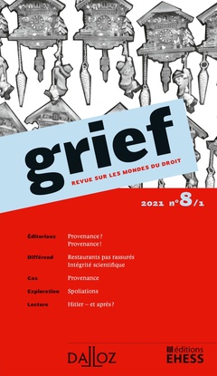 Couverture de l’ouvrage Grief, Revue sur les mondes du droit 2021 - N° 8 Partie 1