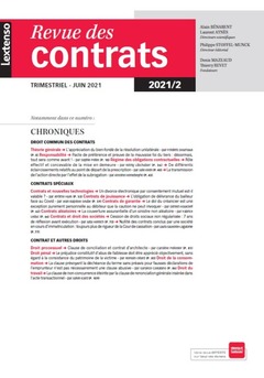 Couverture de l’ouvrage Revue des contrats N°2-2021
