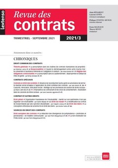 Couverture de l’ouvrage Revue des contrats N°3-2021