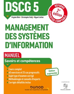Couverture de l’ouvrage DSCG 5 Management des systèmes d'information - Manuel - 2e éd.