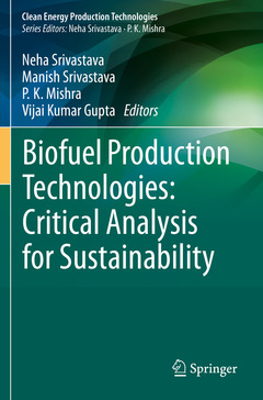 Cover of the book Biofuel Production Technologies: Critical Analysis for Sustainability