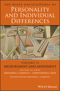 Couverture de l’ouvrage The Wiley Encyclopedia of Personality and Individual Differences, Measurement and Assessment