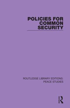 Cover of the book Policies for Common Security
