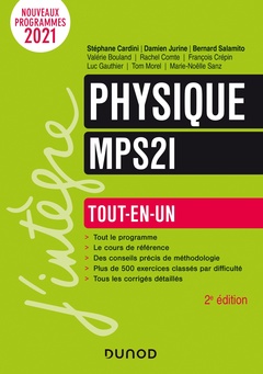 Couverture de l’ouvrage Physique tout-en-un MPSI MP2I 2021