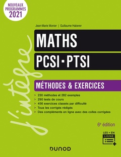 Couverture de l’ouvrage Maths PCSI-PTSI - Méthodes et exercices - 6e éd.