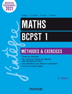 Couverture de l’ouvrage Maths BCPST 1 Méthodes et Exercices - 5e éd.