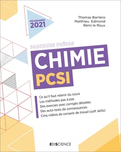 Couverture de l’ouvrage Chimie PCSI - 2021