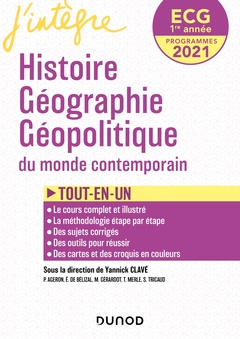 Couverture de l’ouvrage ECG 1re année Histoire Géographie Géopolitique - 2021 - Tout-en-un