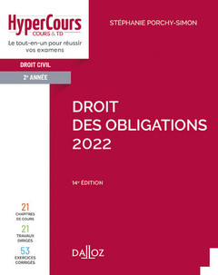 Couverture de l’ouvrage Droit des obligations 2022. 14e éd.
