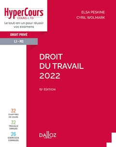 Cover of the book Droit du travail 2022. 15e éd.