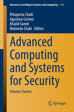 Cover of the book Advanced Computing and Systems for Security