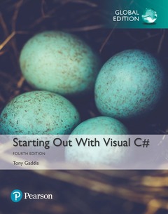 Cover of the book Starting out with Visual C#, Global Edition