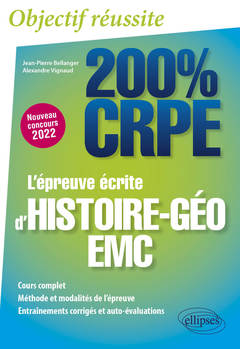 Couverture de l’ouvrage L'épreuve écrite d'histoire, géographie, EMC - CRPE Nouveau concours 2022