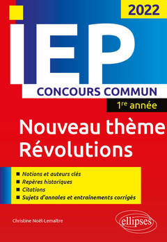 Couverture de l’ouvrage Concours commun IEP 2022. 1re année. La peur / Révolutions