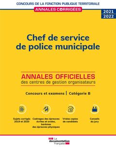 Couverture de l’ouvrage Chef de service de police municipale 2021 2022