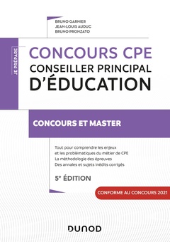 Couverture de l’ouvrage Concours CPE - Conseiller principal d'éducation - 5e éd. - Tout-en-un