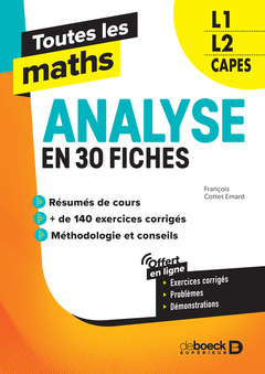 Couverture de l’ouvrage Toutes les maths – Analyse en 40 fiches